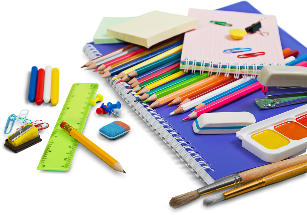 Back to School Supplies Isolated on White