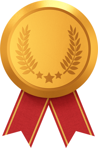 Gold Medal with Ribbon