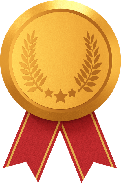 Gold Medal with Ribbon